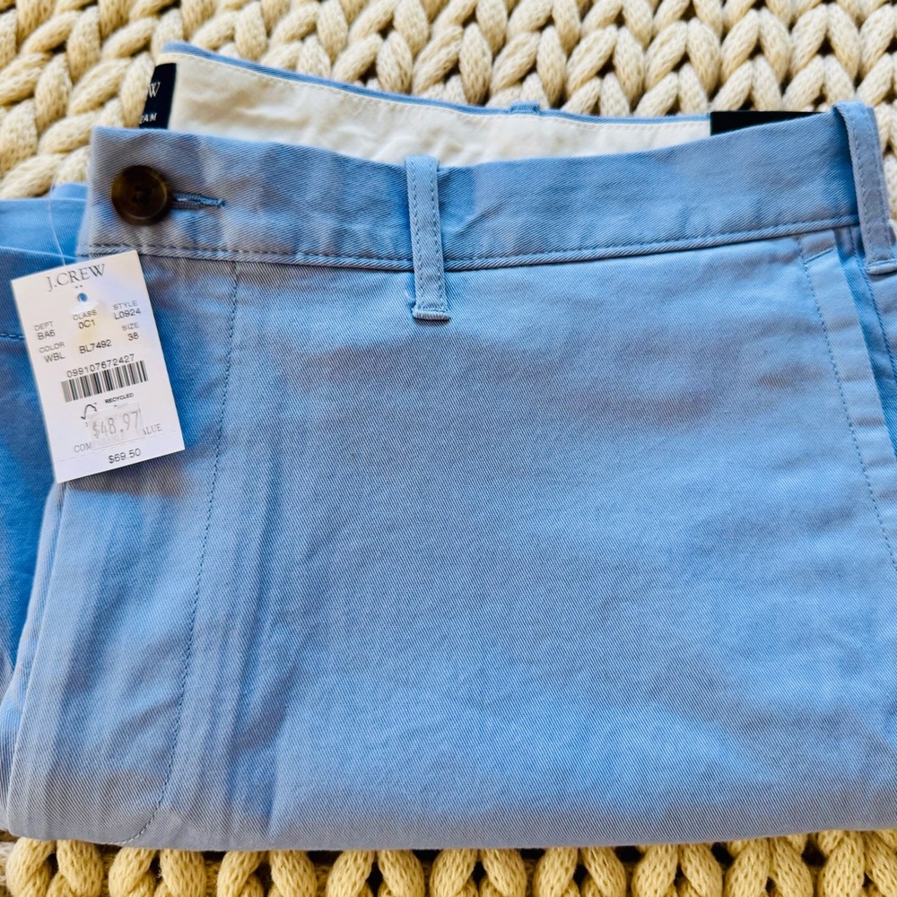 J.Crew 5” Chino Shorts Men’s 38 Light Blue NWT
